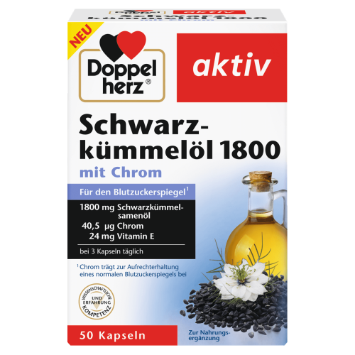 Doppelherz® aktiv Olej z czarnuszki + witamina E + chrom