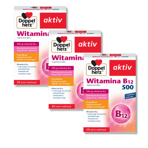 3x Doppelherz®  aktiv Witamina B12 500, 3x30 tabletek ZESTAW