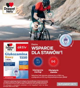 banner prezentujący zalety produktu Glukozamina 1550