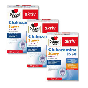 3x Doppelherz® aktiv Glukozamina 1550 Stawy + MSM, 3x40 kapsułek ZESTAW