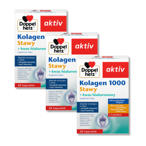 3x Doppelherz® aktiv Kolagen 1000 Stawy, 3x20 kapsułek ZESTAW