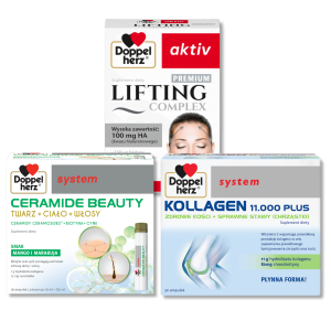 Doppelherz® system KOLLAGEN 11.000 PLUS + CERAMIDE BEAUTY + Doppelherz® aktiv LIFTING Complex PREMIUM ZESTAW