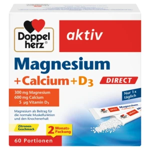 Doppelherz® aktiv Magnez + Wapń + Witamina D3 Direct, 60 saszetek