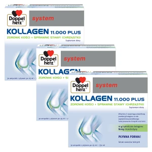 3x Doppelherz® system KOLLAGEN  11.000 PLUS, 3x30 ampułek ZESTAW