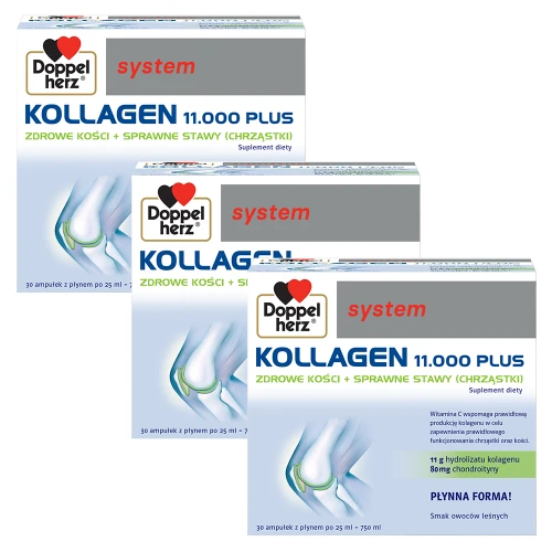 Doppelherz system Kollagen 11.000 PLUS, 3x30 ampułek ZESTAW
