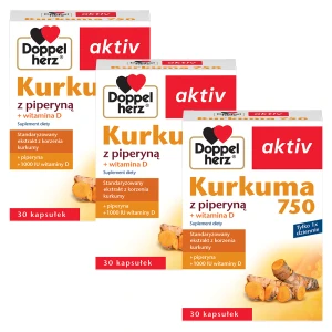 3x Doppelherz® aktiv Kurkuma 750, 3x30 kapsułek ZESTAW