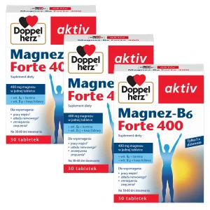 3x Doppelherz® aktiv Magnez-B6 FORTE 400 3x30 tabletek ZESTAW