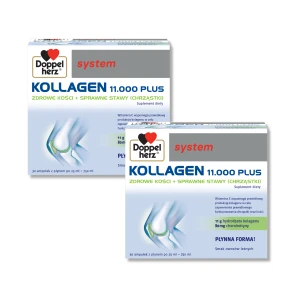 2x Doppelherz® system KOLLAGEN  11.000 PLUS, 2x30 ampułek ZESTAW
