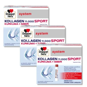 3x Doppelherz® system KOLLAGEN 11.000 SPORT, 3x30 ampułek po 25ml ZESTAW