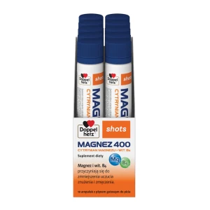 Doppelherz® shots MAGNEZ 400  Cytrynian magnezu + wit. B6, 10 ampułek