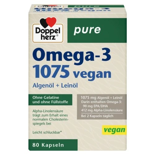 Doppelherz pure Omega-3 1075 vegan, 80 kapsułek