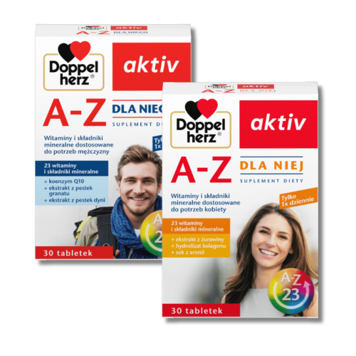 Doppelherz aktiv A-Z dla niej + dla niego 2x30 tabletek ZESTAW