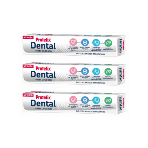3x Protefix® Dental PASTA do zębów, 3x75 ml ZESTAW