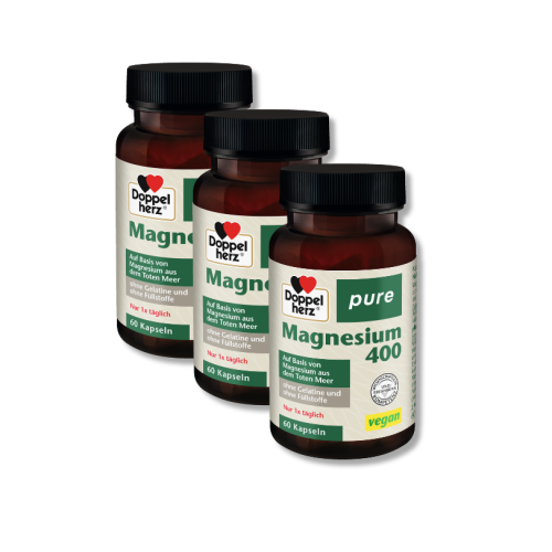 3x Doppelherz pure Magnez 400, 3x60 kapsułek ZESTAW
