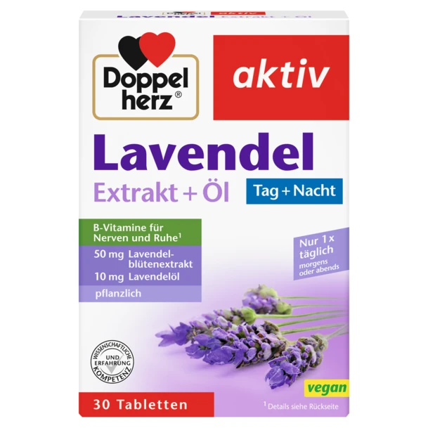 Queisser Pharma Doppelherz® aktiv Lawenda z witaminami B2, B6, B12, 30 tabletek