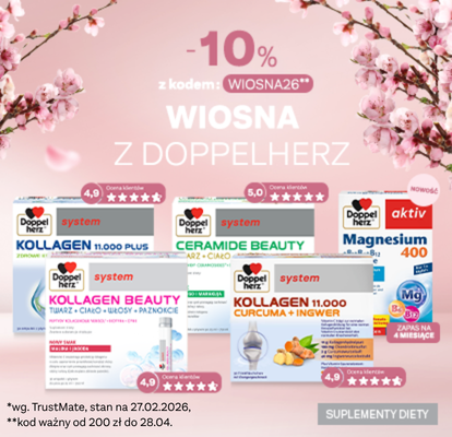 Banner prezentujący promocję wiosenną w sklepie doppelherz